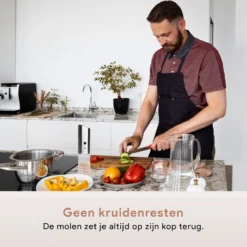 DODANA Premium Peper - & Zoutmolen Elektrisch - 1 Stuk - Pepermolen - Zoutmolen - Oplaadbaar - USB - Elektrische Pepermolen - RVS - Zwaartekracht Functie - LED Lamp - Nl Handleiding - Incl Borsteltje -Home Keuken Winkel 1200x1200 628