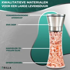 Peper En Zoutmolen Set - RVS Zout En Peperstel - Zoutvaatje En Pepermolen - 2 In 1 -Home Keuken Winkel 1200x1200 635