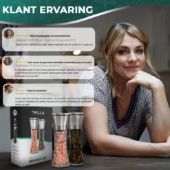 Peper En Zoutmolen Set - RVS Zout En Peperstel - Zoutvaatje En Pepermolen - 2 In 1 -Home Keuken Winkel 1200x1200 638