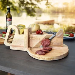 MikaMax Worst Guillotine - Worstsnijder - Worst Snijplank - Sausage Guillotine - Makkelijk Schoon Te Maken - RVS Mes - Bamboe - 30 X 19cm -Home Keuken Winkel 1200x1200 661