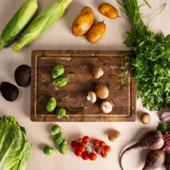 VDN Professionele Snijplank Acacia Hout Met Sapgeul En Handvatten – Hakblok 26x38x3.5 Cm -Home Keuken Winkel 1200x1200 678