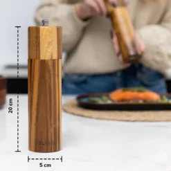 Deleca Luxe Peper En Zoutmolen Set - Zout / Pepermolen - Handmatig - Met Navul Lepel & Geschenkdoos - Acacia Hout - Rond -Home Keuken Winkel 1200x1200 697