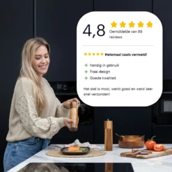 Deleca Luxe Peper En Zoutmolen Set - Zout / Pepermolen - Handmatig - Met Navul Lepel & Geschenkdoos - Acacia Hout - Rond -Home Keuken Winkel 1200x1200 699