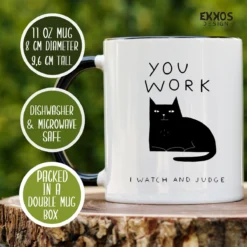 I Work Hard Kat Mok - Katten - Juf Cadeau - Meester Cadeau - Verjaardagscadeau - Cadeau - Verjaardag Cadeau Man - Cadeau Voor Man - Cadeau Voor Vrouw - Mokken - Theeglazen - Koffiekopjes -Home Keuken Winkel 1200x1200 783