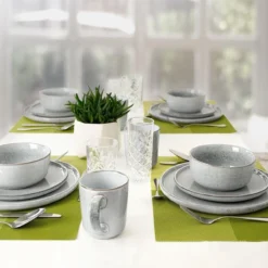 Excellent Serviesset - Servies - 16 Stuks - Aardewerk - Grijs -Home Keuken Winkel 1200x1200 792