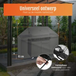 GrillX Barbecue Hoes - 145 X 61 X 117cm - BBQ Hoes Waterdicht - Beschermhoes Inclusief Trekkoord - BBQ Accesoires -Home Keuken Winkel 1200x1200 875