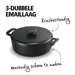 BRABANTIA THE DUTCH Gietijzeren Braadpan - Ø 28cm - MAT Zwart - Inductie -Home Keuken Winkel 1200x1200 92