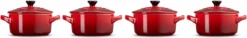 Le Creuset Aardewerken Mini Pannetjes Set Van 4 Stuks Kersenrood -Home Keuken Winkel 1200x184