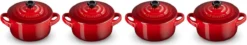 Le Creuset Aardewerken Mini Pannetjes Set Van 4 Stuks Kersenrood -Home Keuken Winkel 1200x220