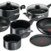 TEFAL YY4390FA Pannenset 10-delig ONBEPERKT - Antiaanbaklaag - Alle Kookplaten Inclusief Inductie - Krasbestendig - Thermo-Signal