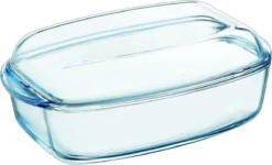 Pyrex - Essentials Schaal Rechthoek Met Deksel 6,5 Liter - Transparant