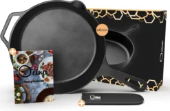 Home Keuken Winkel 37 Ocina Gietijzeren Pan – ø30,5cm - Skillet - Koekenpan – Hapjespan – Koekenpan Inductie – Koekenpannenset - Gietijzeren Pan Bbq - Gietijzer