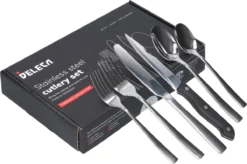 Deleca 8 Persoons Bestekset (48-delig) - Lepels, Messen, Vorken & Steakmessen - Vaatwasserbestendig - Zilver / RVS -Home Keuken Winkel 1200x799 59