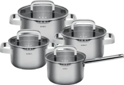 Sola Pannenset Juvia - 4 Delig - Ø 16,16,18,20 Cm - Zilver - RVS - Sandwichbodem -Home Keuken Winkel 1200x826 1