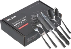 Deleca 12 Persoons Bestekset (72-delig) - Lepels, Messen, Vorken & Steakmessen - Vaatwasserbestendig - Zilver / RVS -Home Keuken Winkel 1200x833
