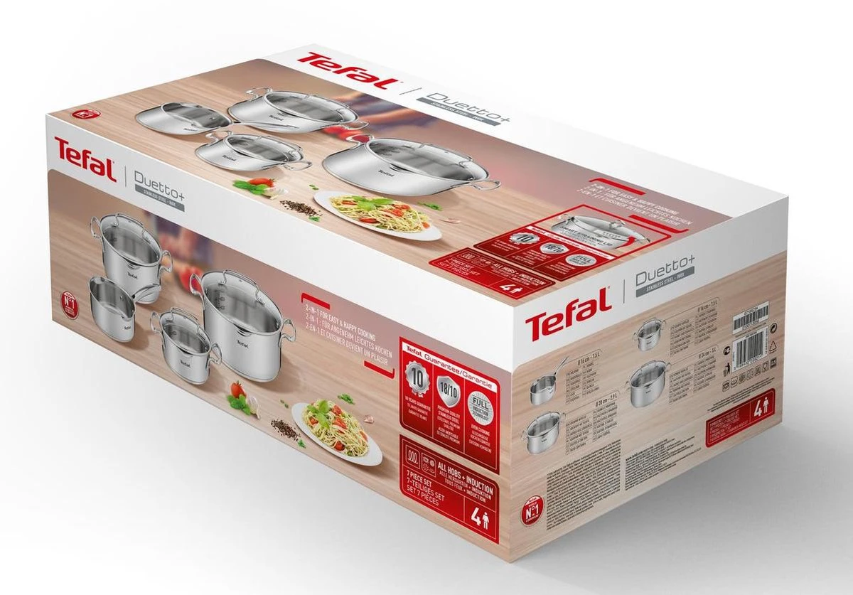 Tefal Duetto + Pannenset - 4 Delig - Kookpannenset 7 Tefal Duetto + Pannenset - 4 Delig - Kookpannenset - Afbeelding 7