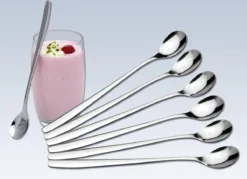 Merkloos Latte Macchiato Lepels – RVS Lange Yoghurt, Dessert Of Koffie Lepeltjes – Set Van 6 Stuks -Home Keuken Winkel 1200x868