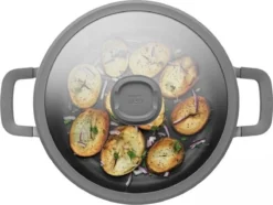 BergHOFF Leo Hapjespan Stone - 28 Cm - Met Glazen Deksel -Home Keuken Winkel 1200x904 1