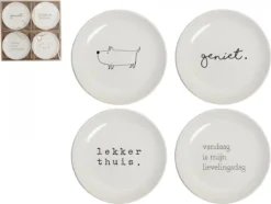 Gusta - Gebaksbordjes - ø 15 Cm - Set 4 Stuks - Porselein - Wit -Home Keuken Winkel 1200x906 17