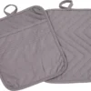 Roegaarden Pannenlappen - Pannenlap - 2 Stuks - Met Insteekvakken - Grijs