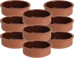 Merkloos 12x Tapas Schaaltjes 500 Ml Terracotta 12 Cm - Keukenbenodigdheden - Kookbenodigdheden - Tafel Dekken - Tapasschaaltjes - Tapas/snacks/hapjes Bereiden En Serveren