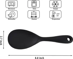 Doodadeals® Siliconen Rijstlepel - Rijst Opscheplepel - Rijstlepel Kunststof - Zwart - 1 Stuk -Home Keuken Winkel 1200x960 2