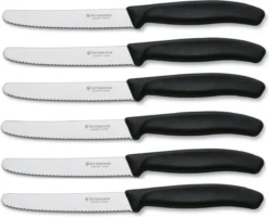 Victorinox Tafelmes 6 Stuks Zwart Krom Heft