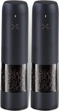 GOV Elektrische Peper- En Zoutmolen Zwart XL Set Oplaadbaar - Pepermolen - Peper En Zoutstel