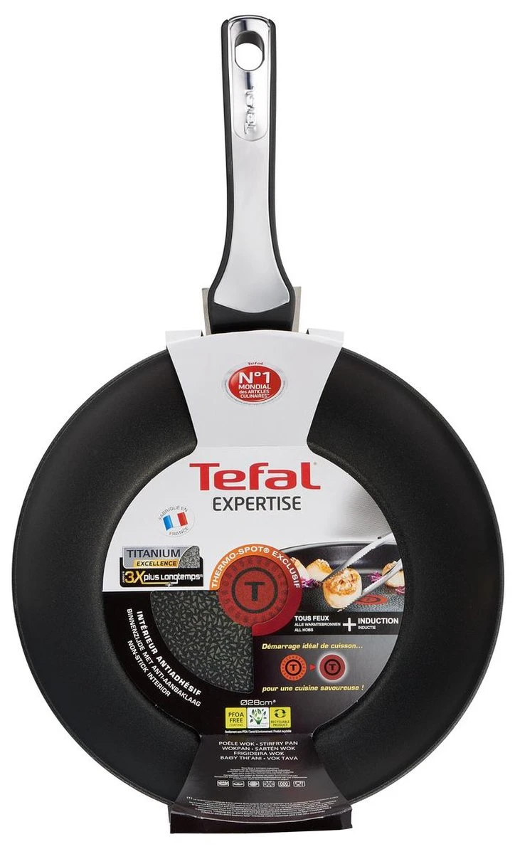Tefal Expertise Wokpan - Voor Alle Warmtebronnen, Ook Inductie - Ø 28 Cm 5 Tefal Expertise Wokpan - Voor Alle Warmtebronnen, Ook Inductie - Ø 28 Cm - Afbeelding 5