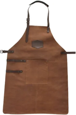 Old West BBQ Schort Barbecue Schort Leer - Cognac Bruin -Home Keuken Winkel 792x1200