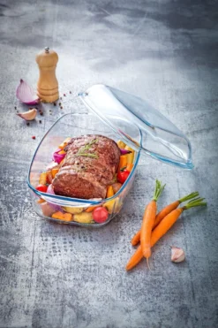 Pyrex - Essentials Schaal Rechthoek Met Deksel 6,5 Liter - Transparant -Home Keuken Winkel 800x1200 55