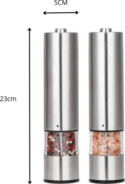 MD-Goods ® Elektrische Peper En Zoutmolen Set - Pepermolen - RVS - Cadeau - Restaurant Kwaliteit -Home Keuken Winkel 821x1200