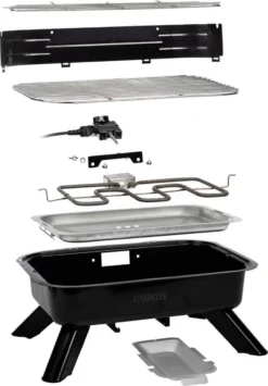 Princess 112252 Hybride Barbecue – Elektrische BBQ - Tafelmodel - 2000W - 44x 29cm - Gebruik Elektrisch Of Met Kolen -Home Keuken Winkel 835x1200