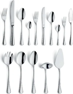 Amefa Rossini 66 Delige Bestekset - Uitgebreide Complete Set Inclusief Serveer Bestek En Vismessen - 6 Personen